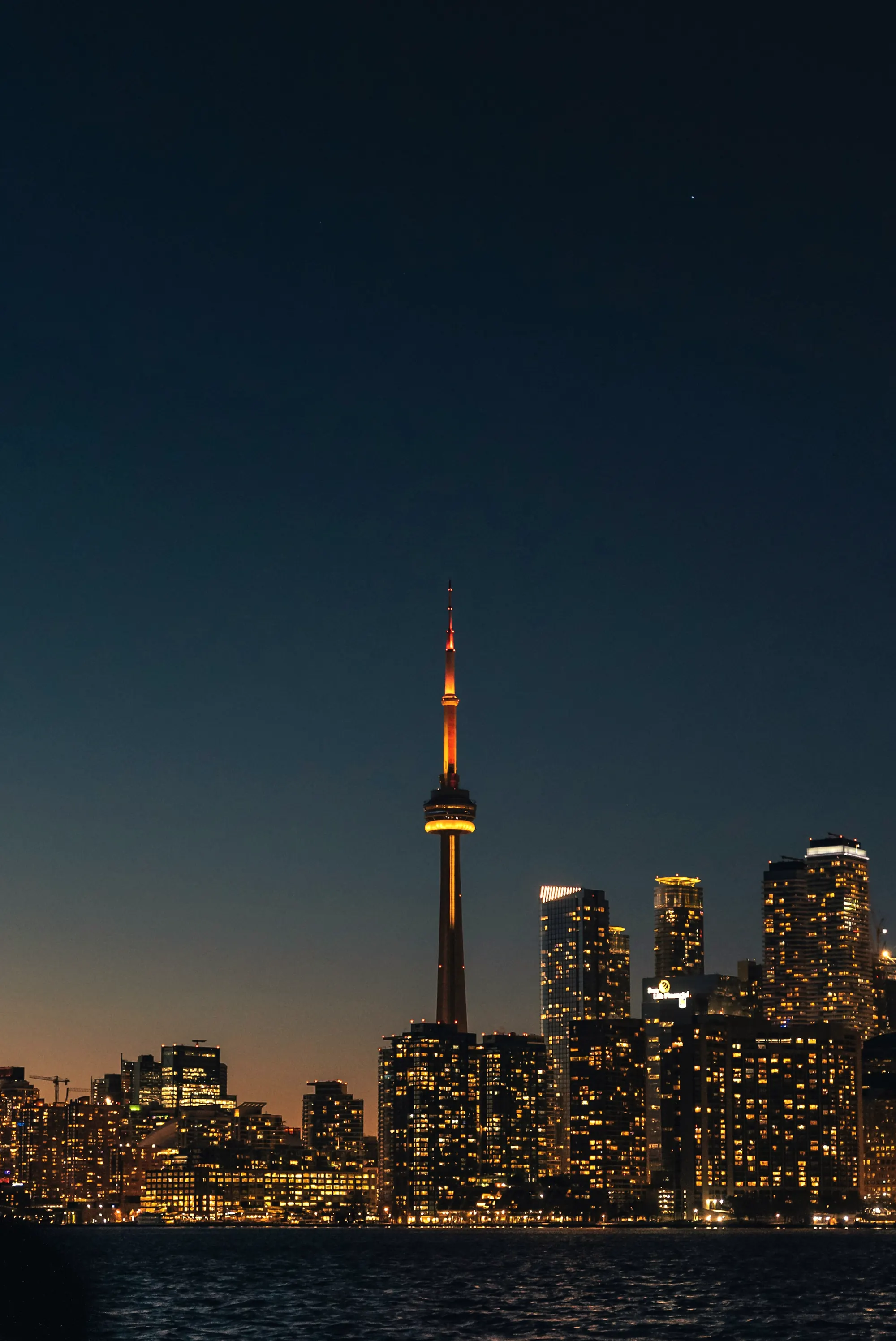 The Toronto skyline at dusk